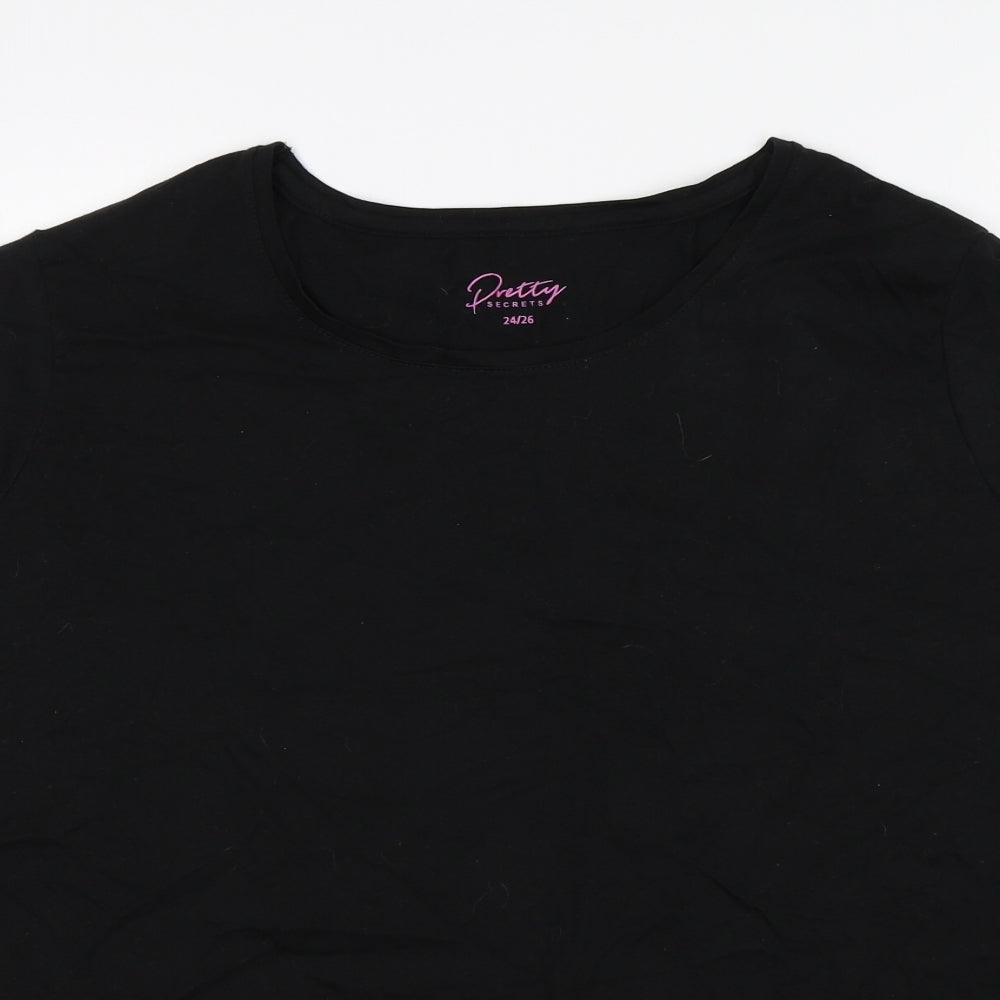Pretty Secrets Womens Black   Top Pyjama Top Size 24