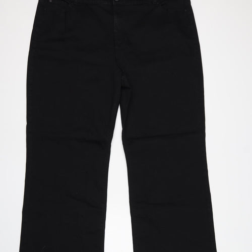 Simply Be Womens Black   Wide-Leg Jeans Size 26 L29 in