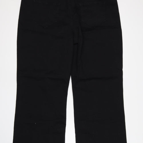 Simply Be Womens Black   Wide-Leg Jeans Size 26 L29 in