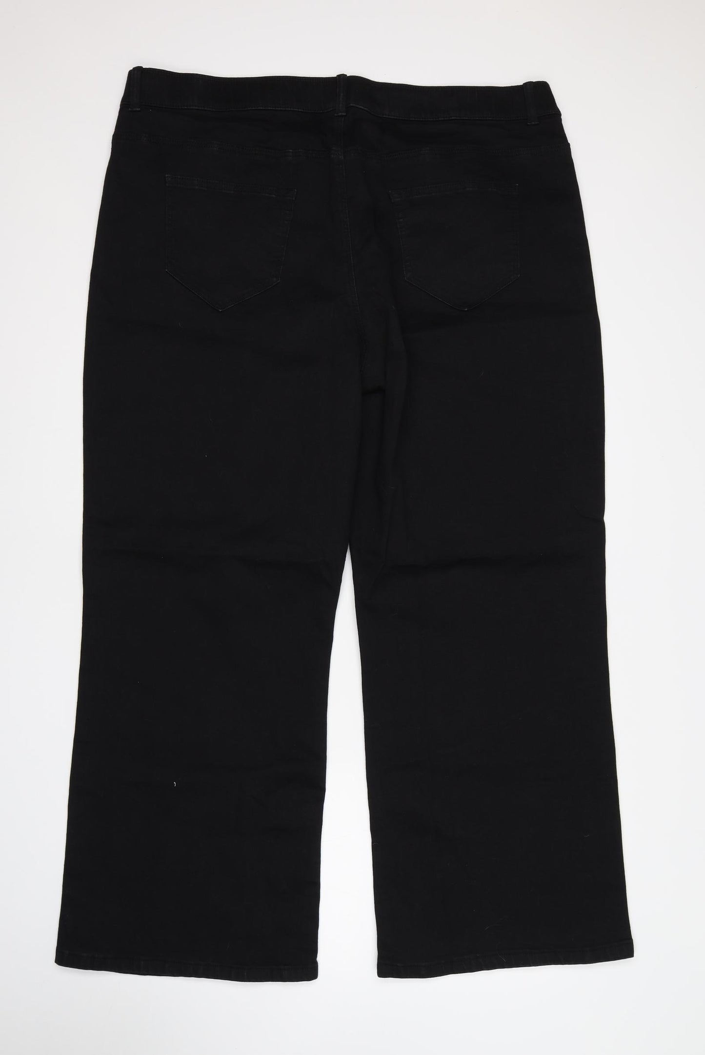 Simply Be Womens Black   Wide-Leg Jeans Size 26 L29 in