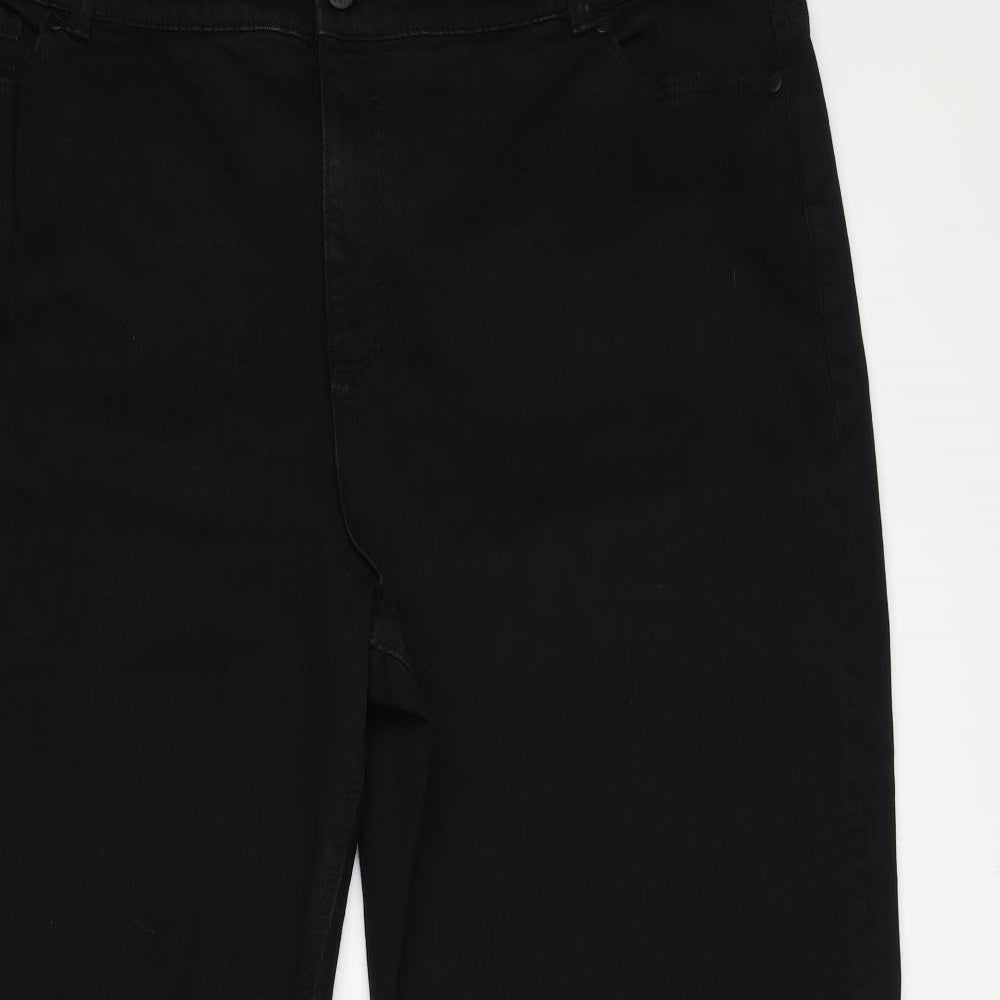 Simply Be Womens Black   Wide-Leg Jeans Size 26 L29 in