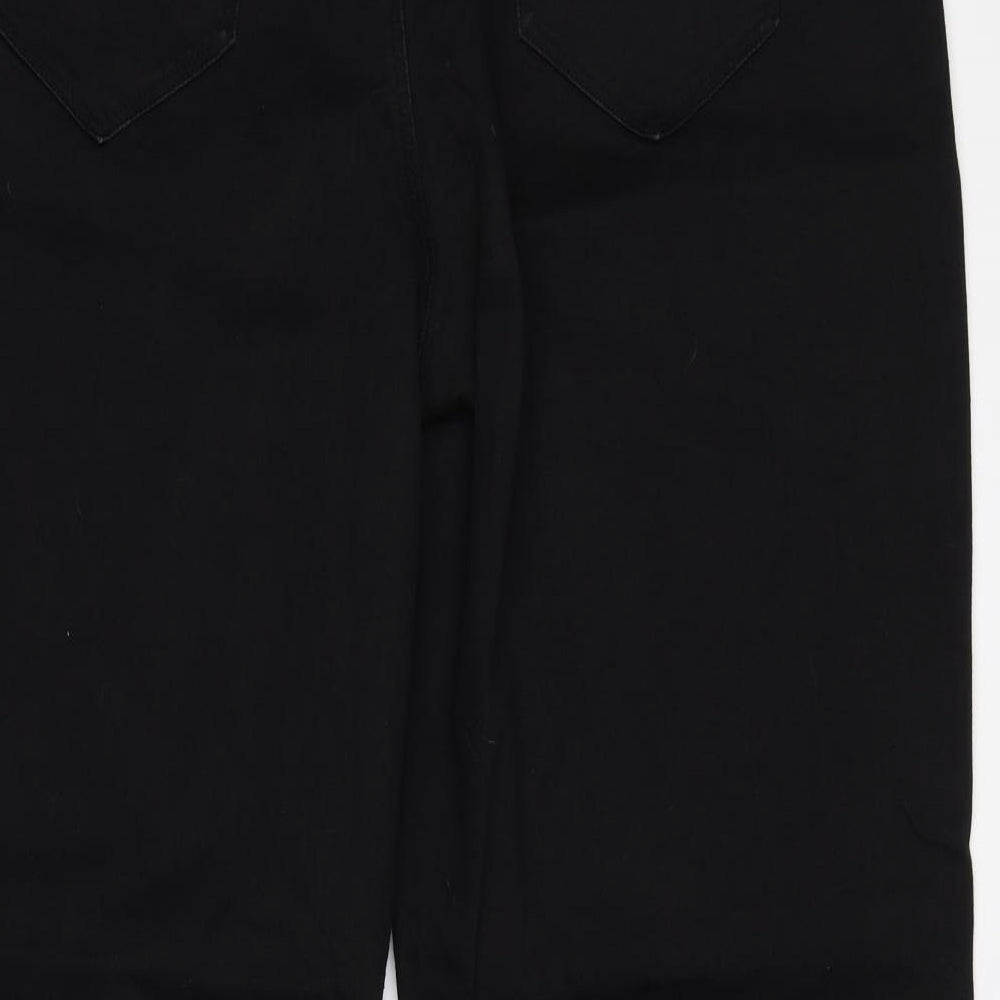 Simply Be Womens Black   Wide-Leg Jeans Size 26 L29 in