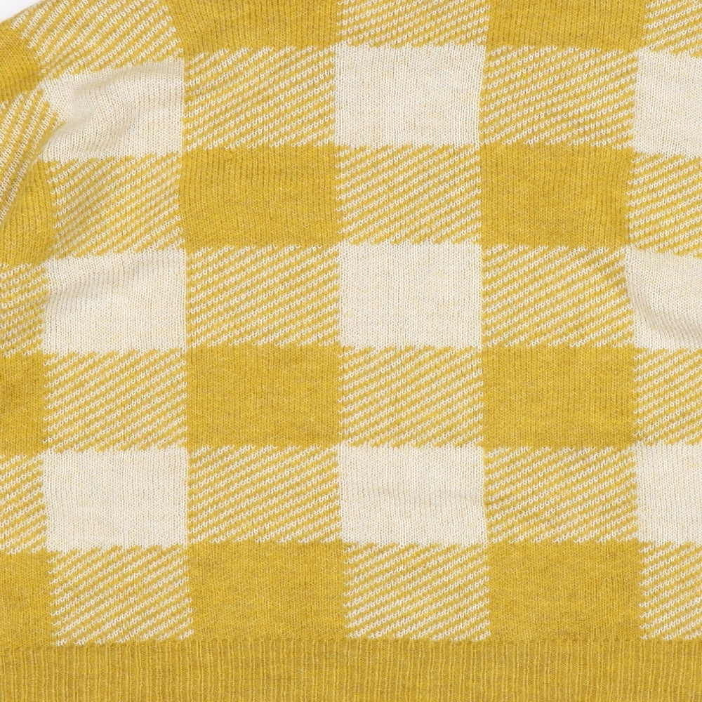 Primark Womens Yellow Check  Pullover Jumper Size L