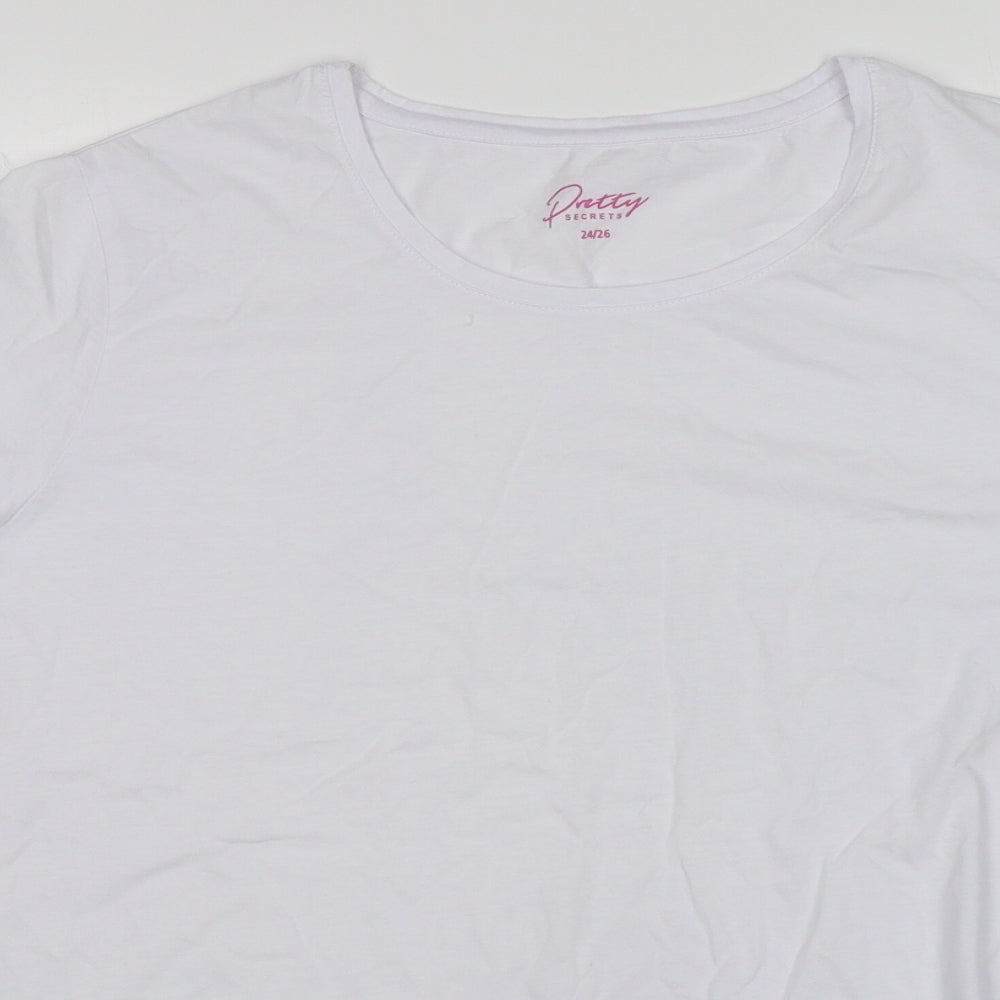 Pretty Secrets Womens White   Top Pyjama Top Size 24
