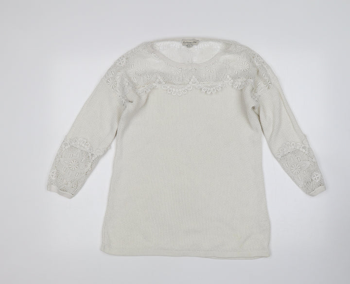F&F Womens White Pullover Jumper Size 8