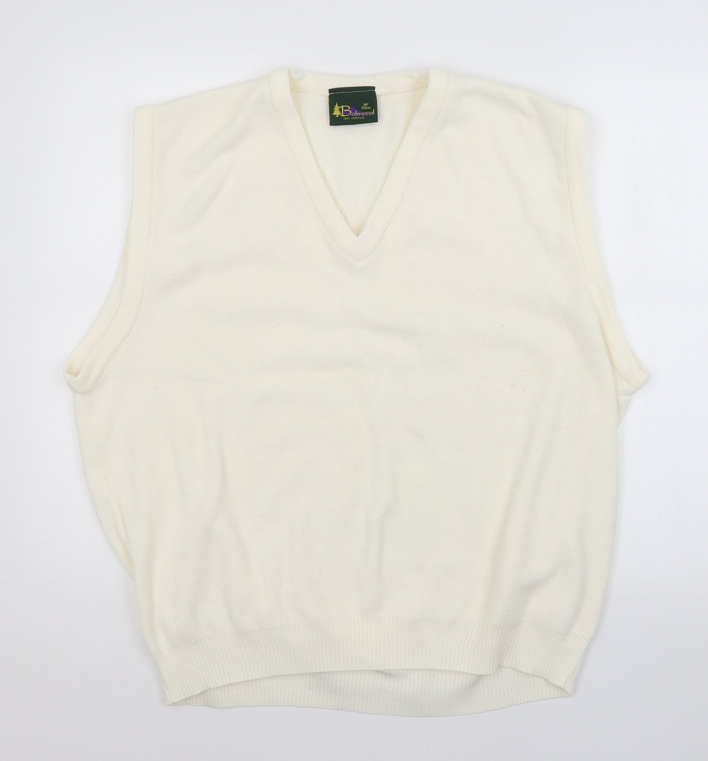 Balmoral Mens White   Vest Jumper