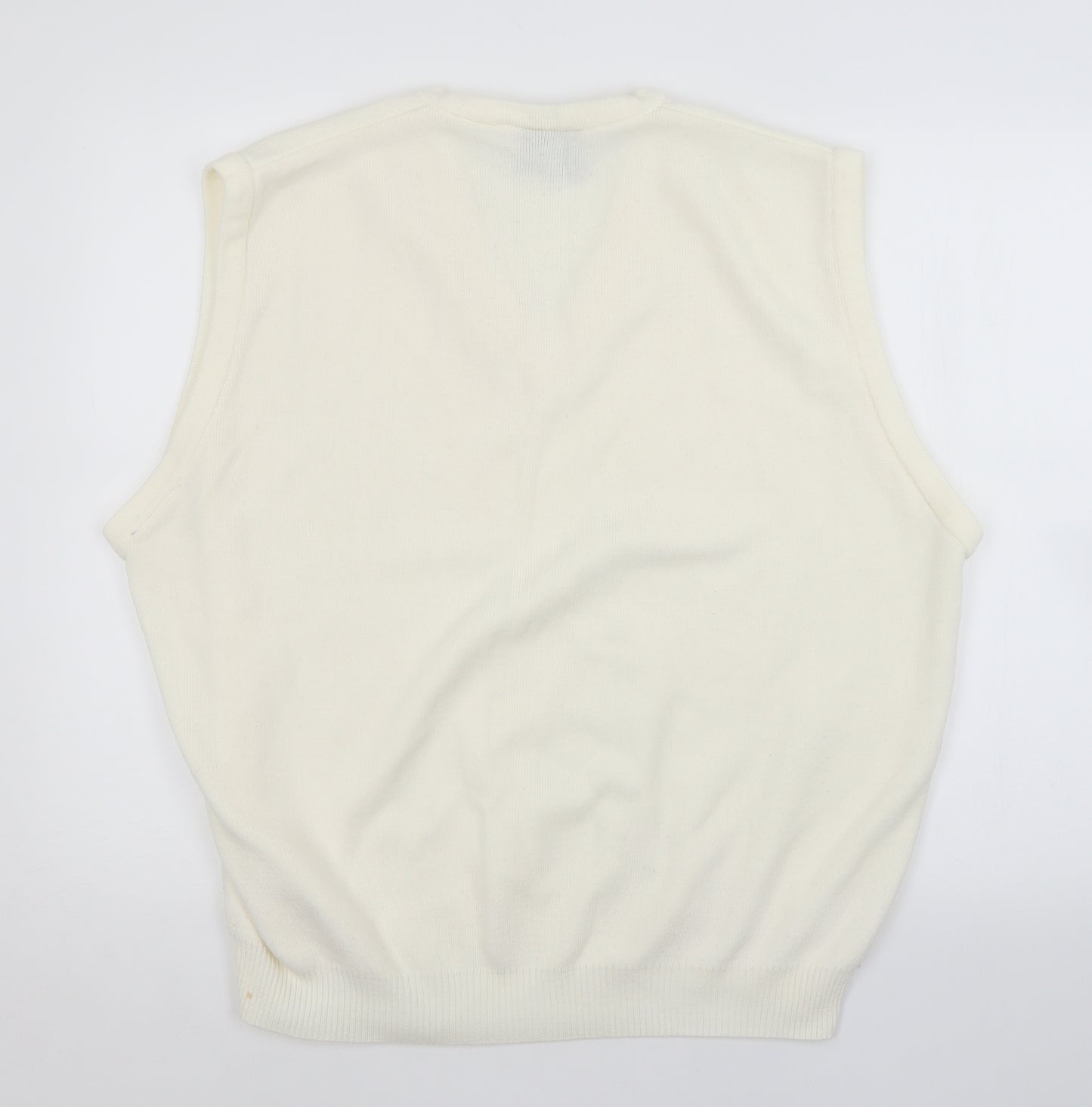 Balmoral Mens White   Vest Jumper