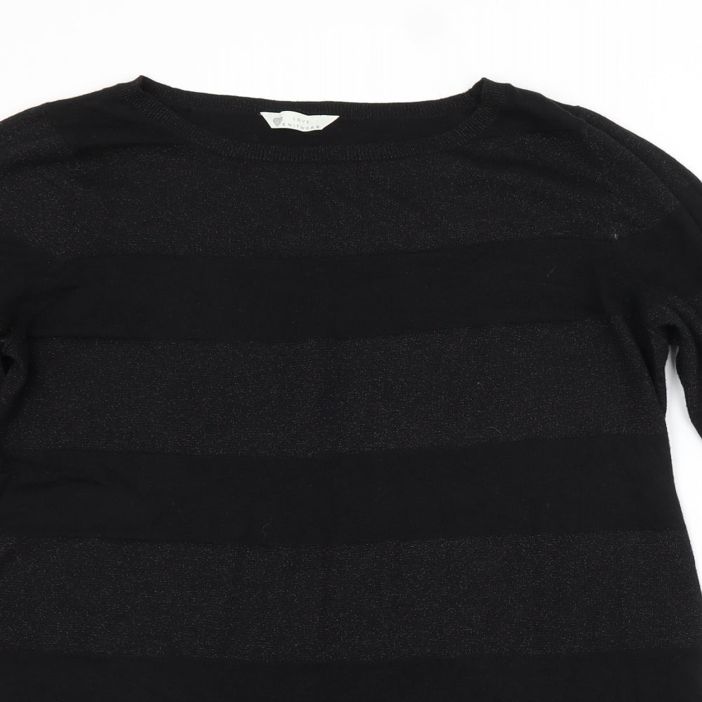 BHS Womens Black Striped  Pullover Jumper Size 18