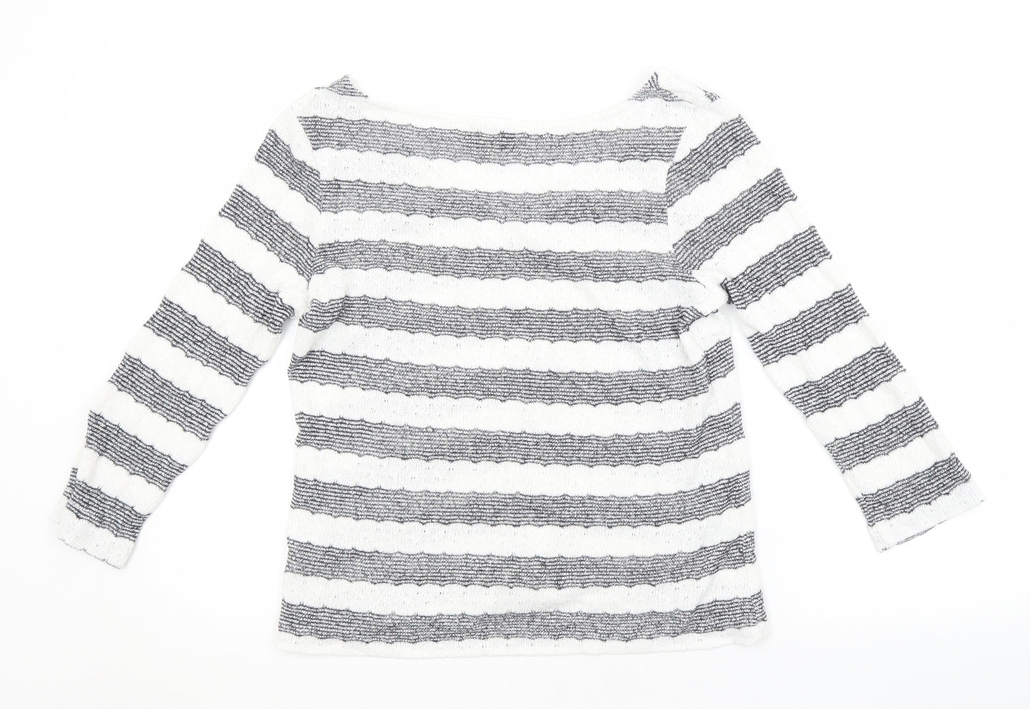 NEXT Womens White Striped  Pullover Jumper Size 8