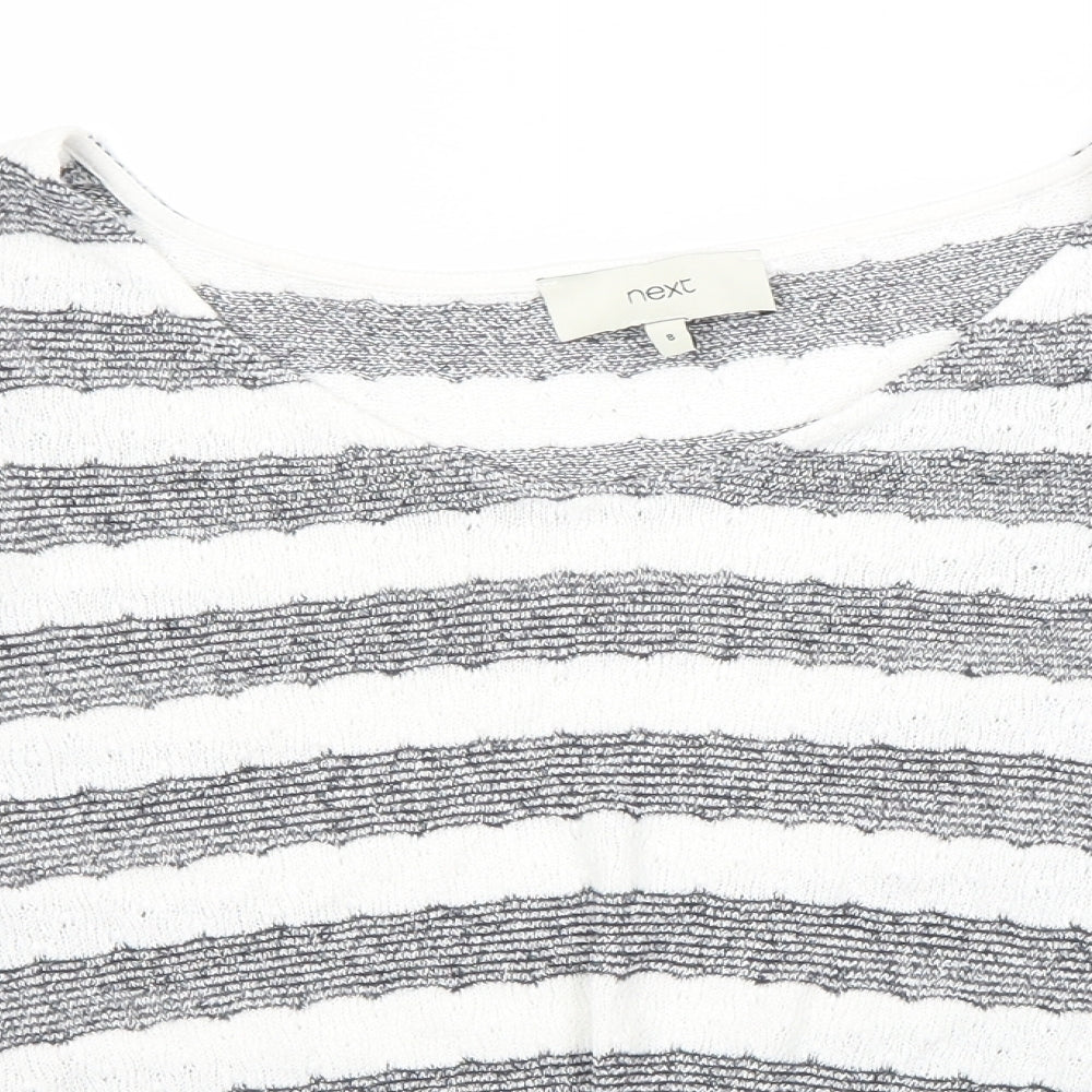 NEXT Womens White Striped  Pullover Jumper Size 8