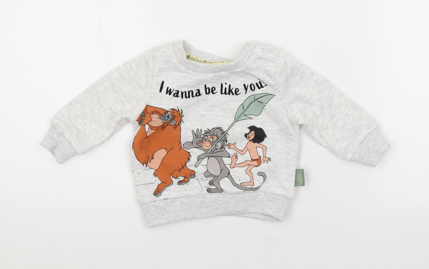 Primark Baby Grey   Pullover Jumper Size 0-3 Months  - JUNGLE BOOK