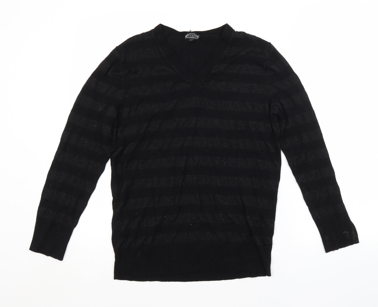 Preworn Mens Black Striped  Pullover Jumper Size L