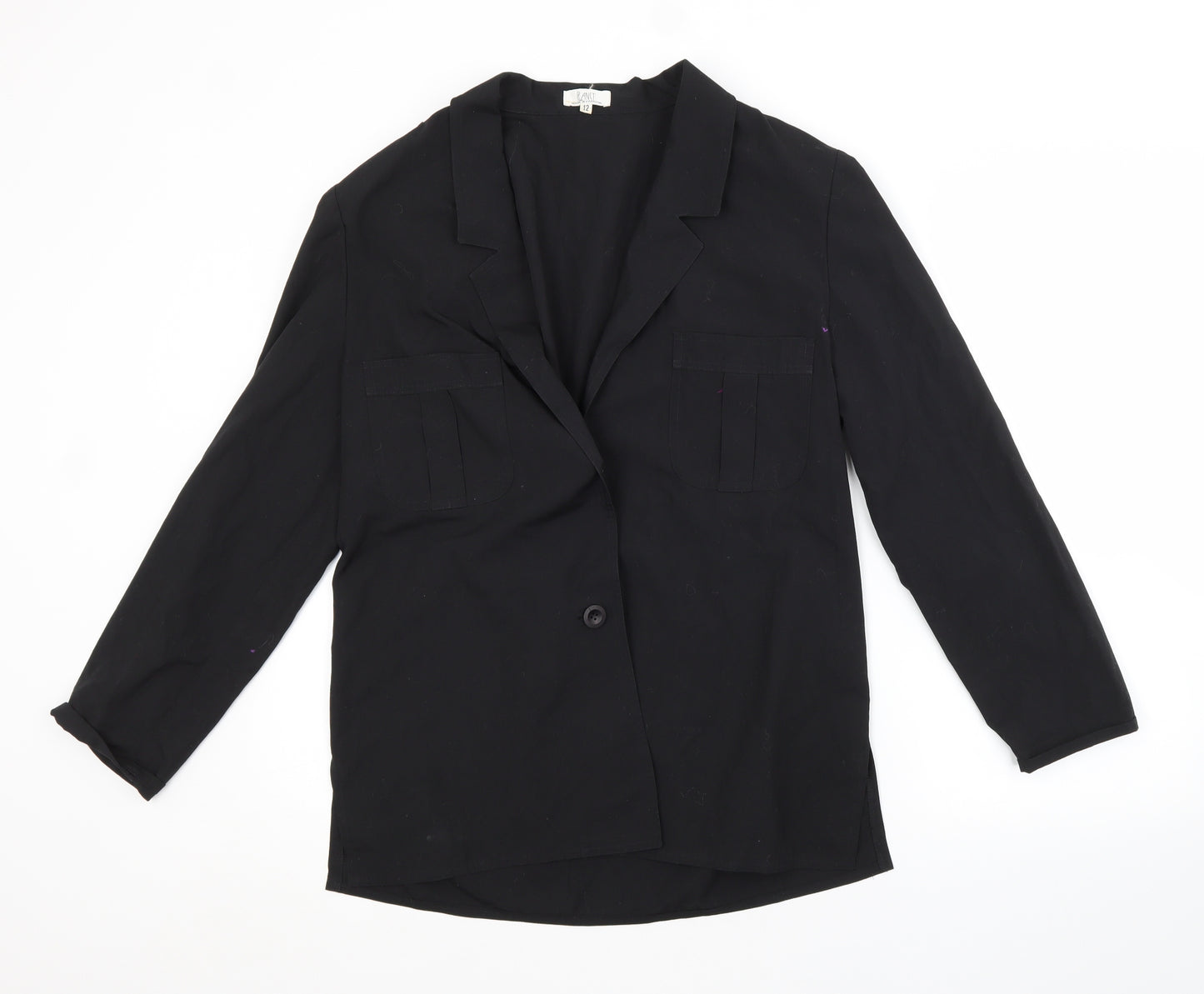 PLANET Womens Black   Basic Button-Up Size 12