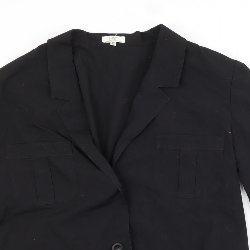PLANET Womens Black   Basic Button-Up Size 12