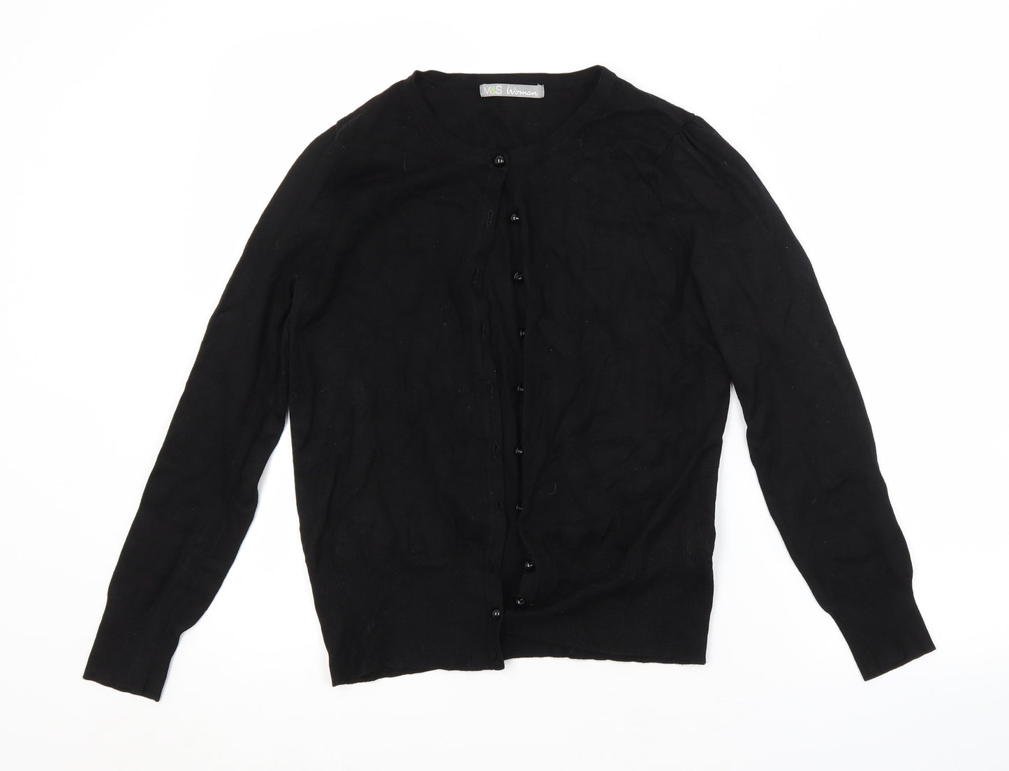 M&S Womens Black   Cardigan Jumper Size 10