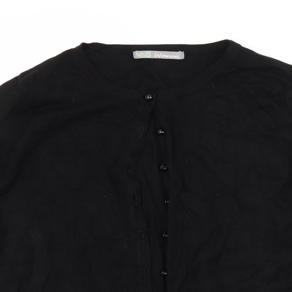 M&S Womens Black   Cardigan Jumper Size 10