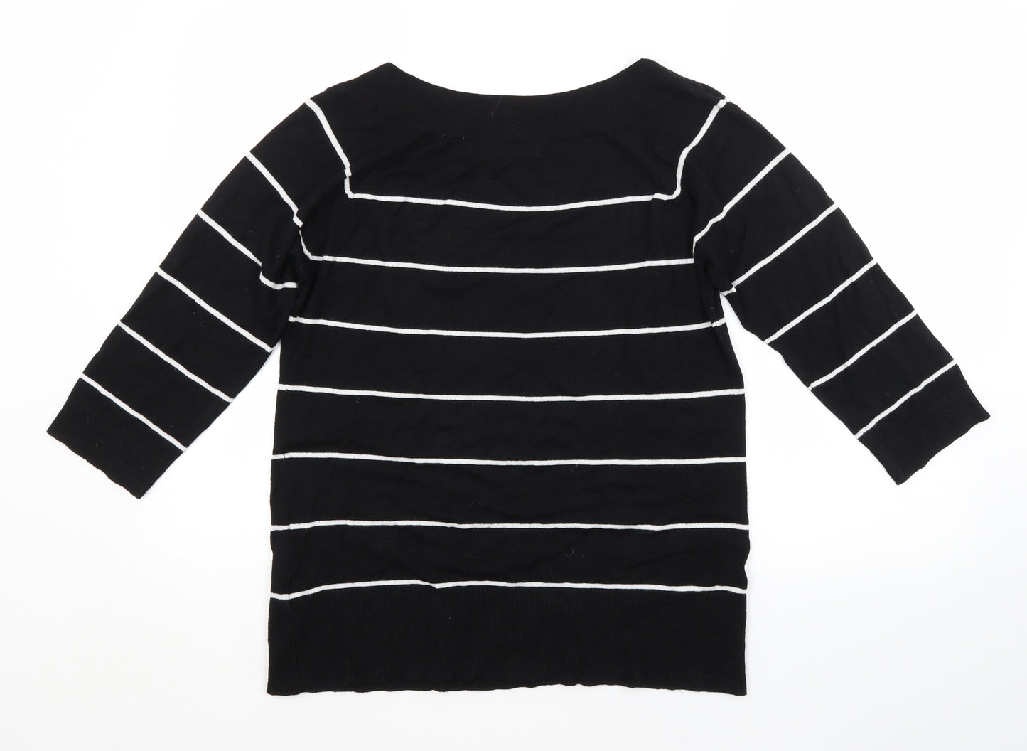 F&F Womens Black Striped  Pullover Jumper Size 14
