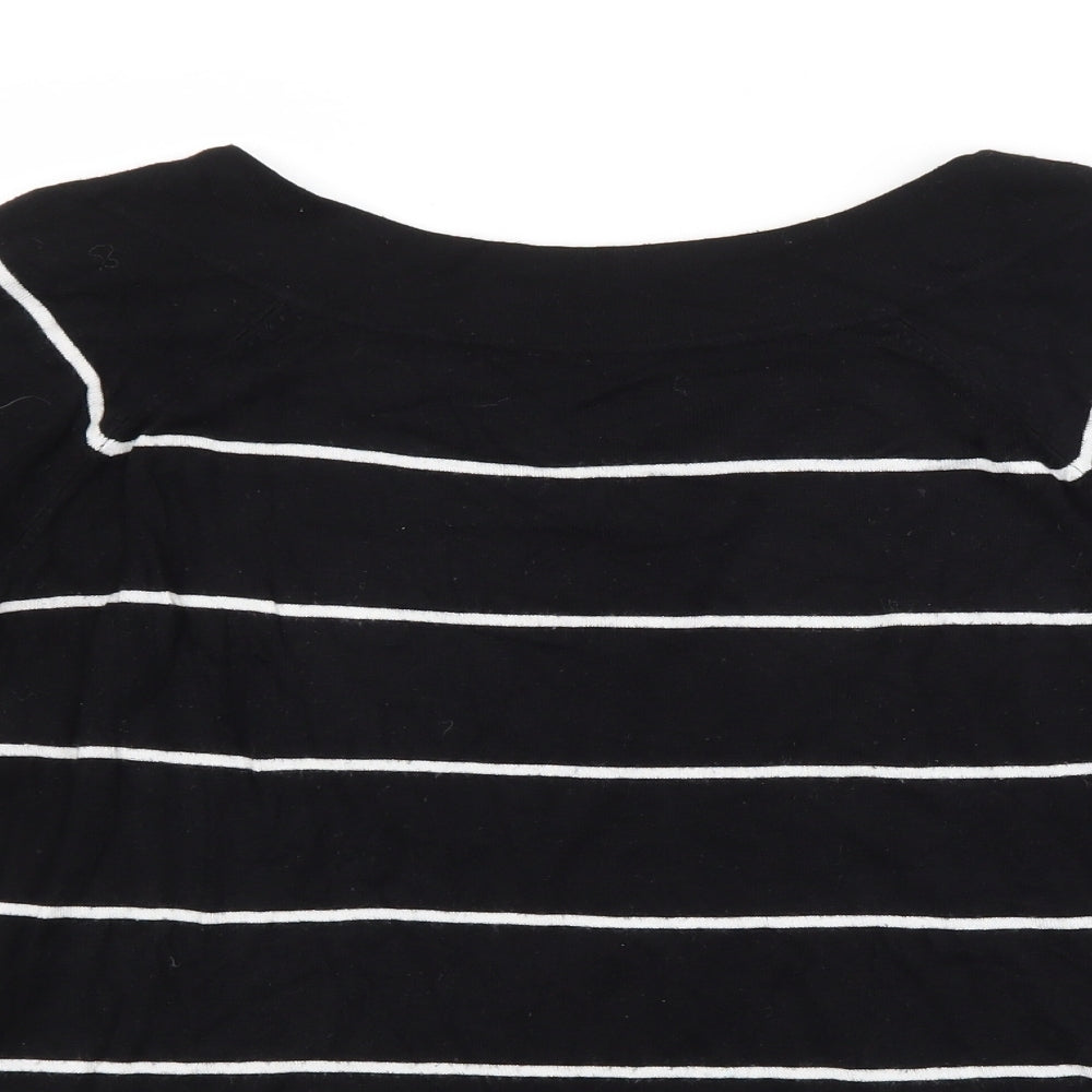 F&F Womens Black Striped  Pullover Jumper Size 14