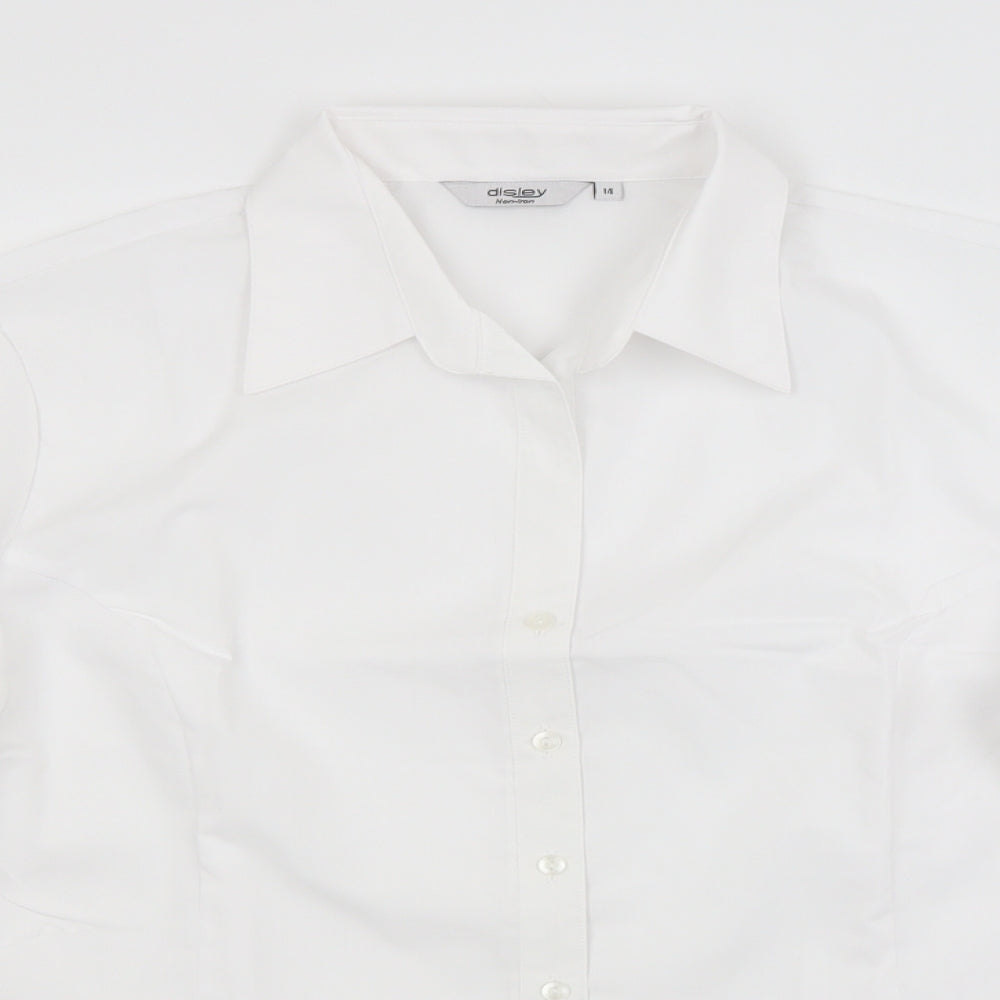 DISLEY Womens White   Basic Button-Up Size 14