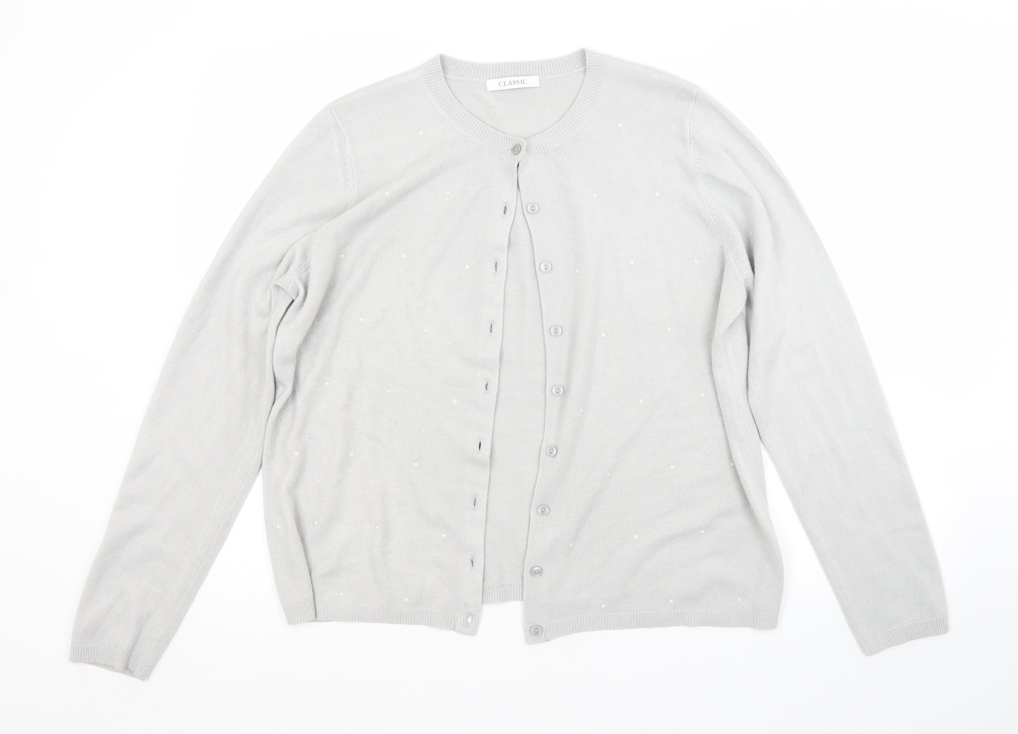 M&S Womens Grey   Cardigan Jumper Size 14