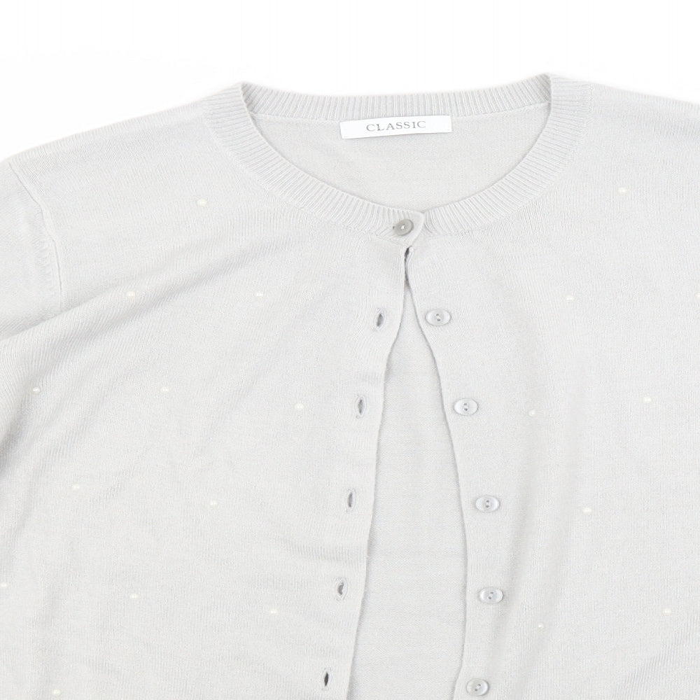 M&S Womens Grey   Cardigan Jumper Size 14