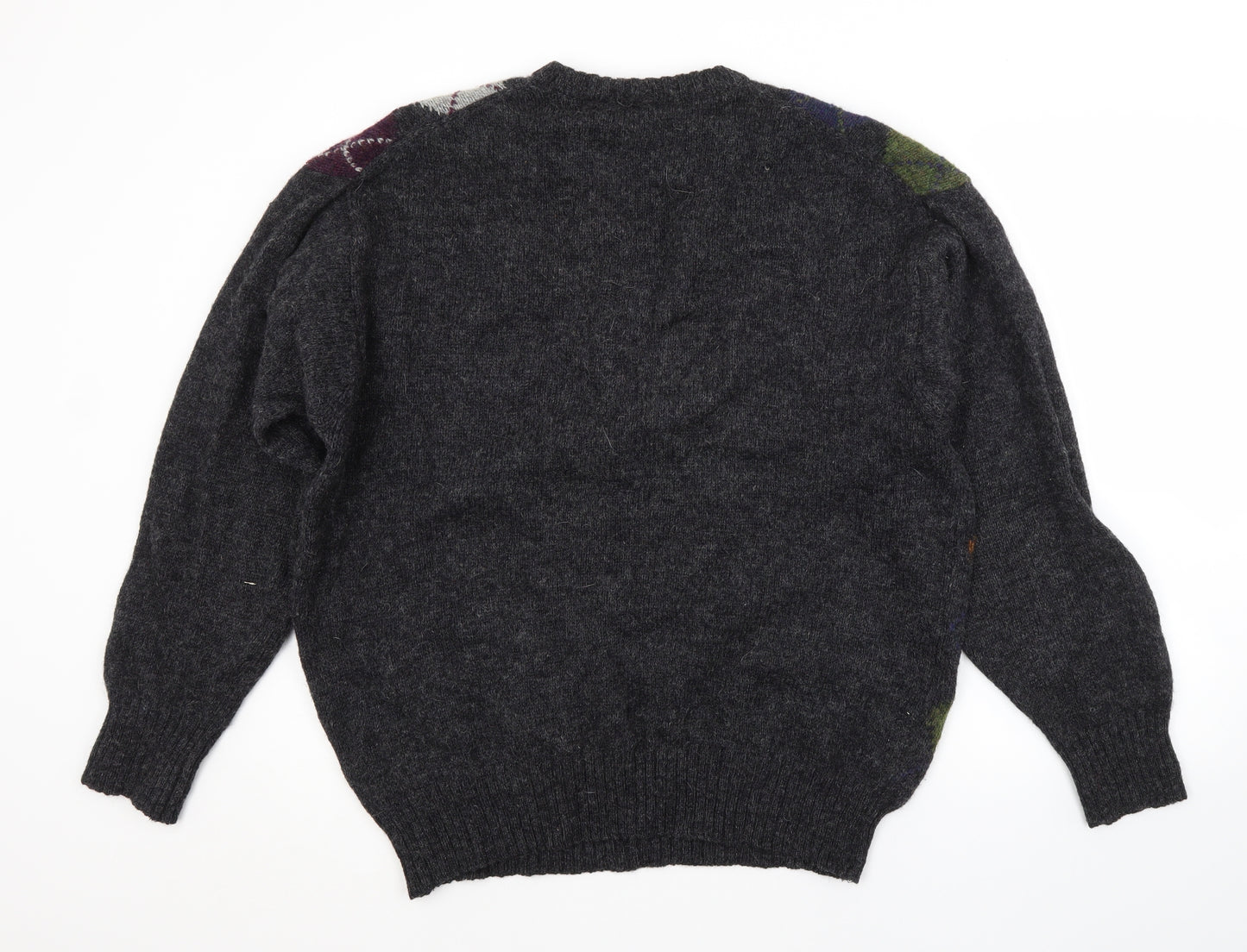 Preworn Mens Grey Argyle/Diamond  Pullover Jumper Size L