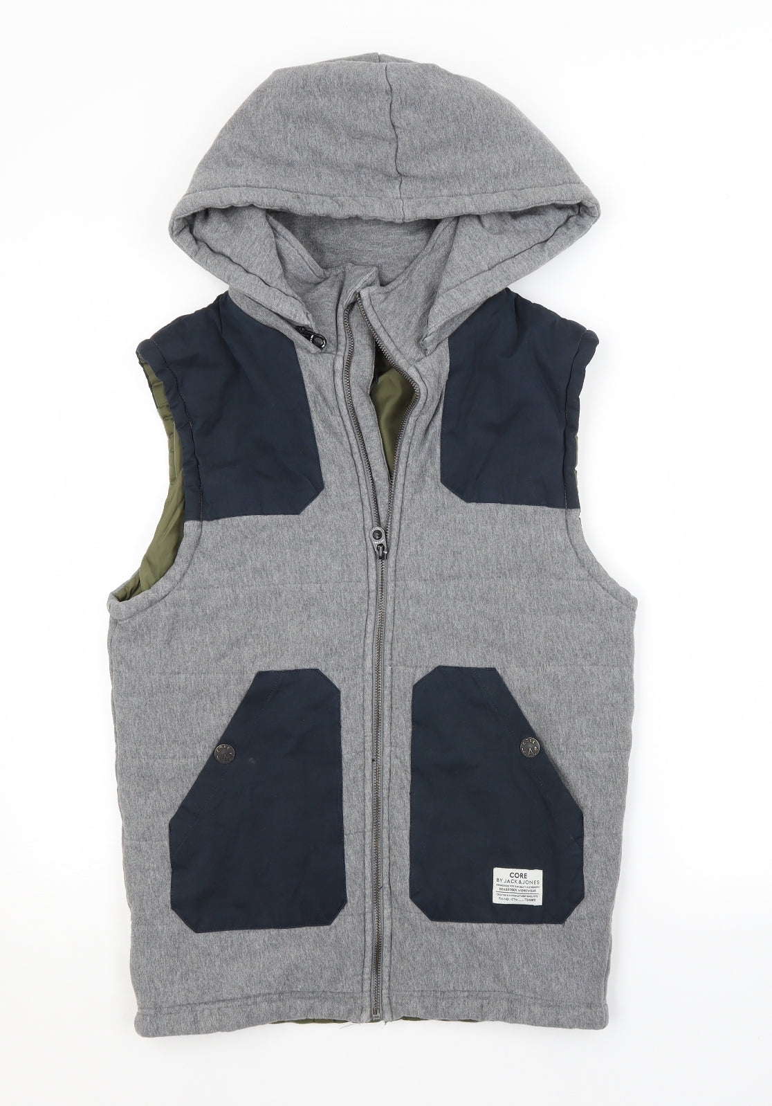 JACK & JONES Mens Grey   Vest Hoodie Size M