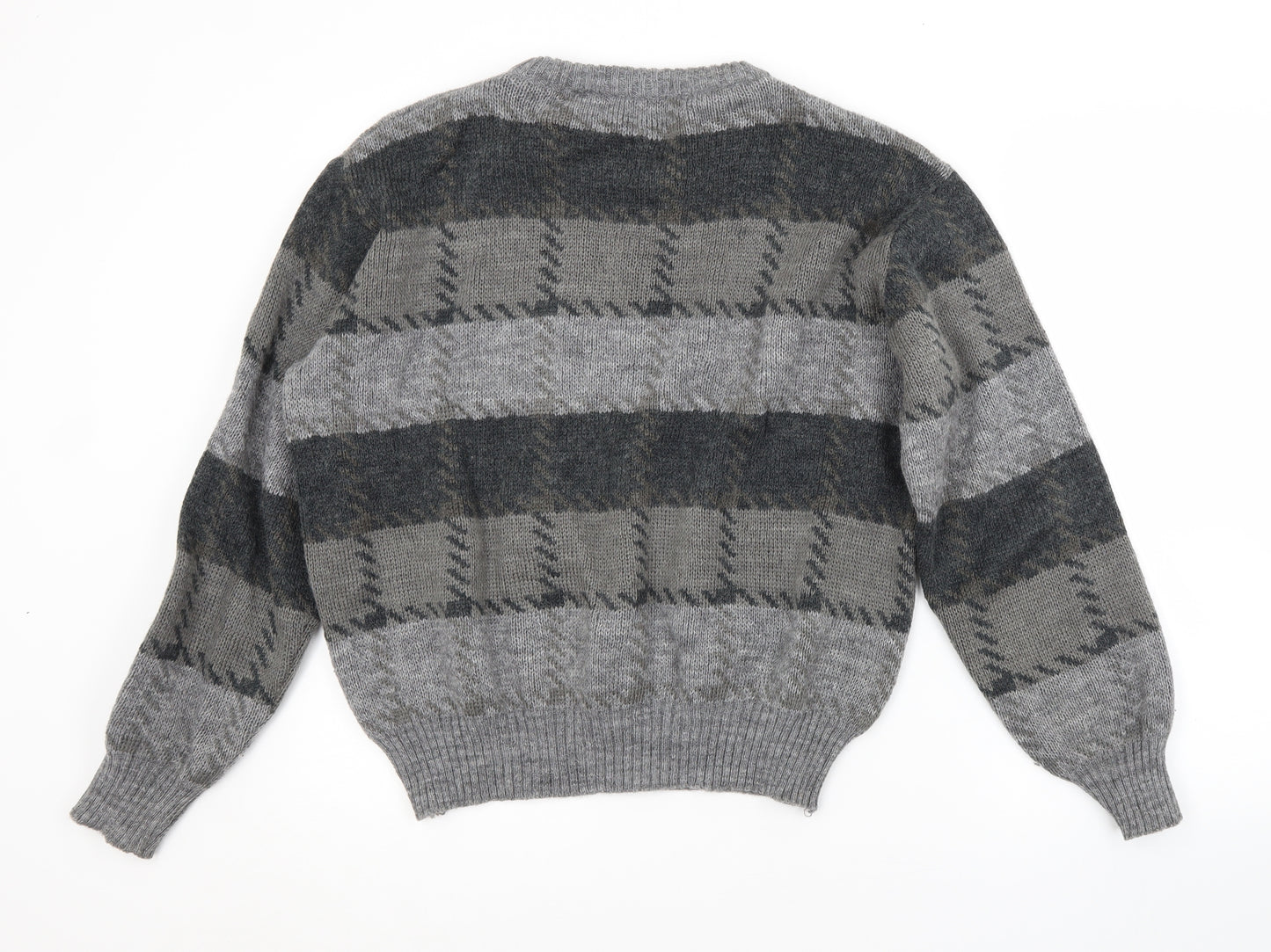 Preworn Mens Grey Striped  Pullover Jumper Size M