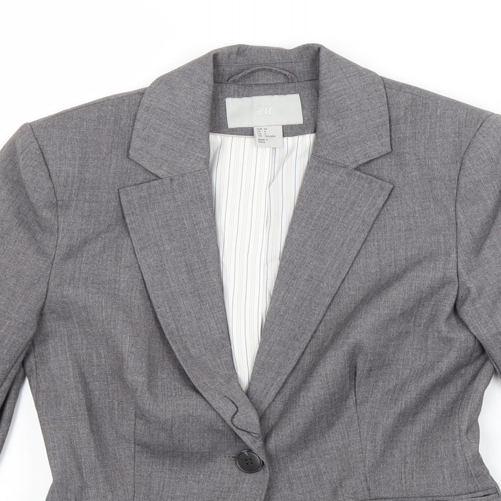 H&M Womens Grey   Jacket Blazer Size 6