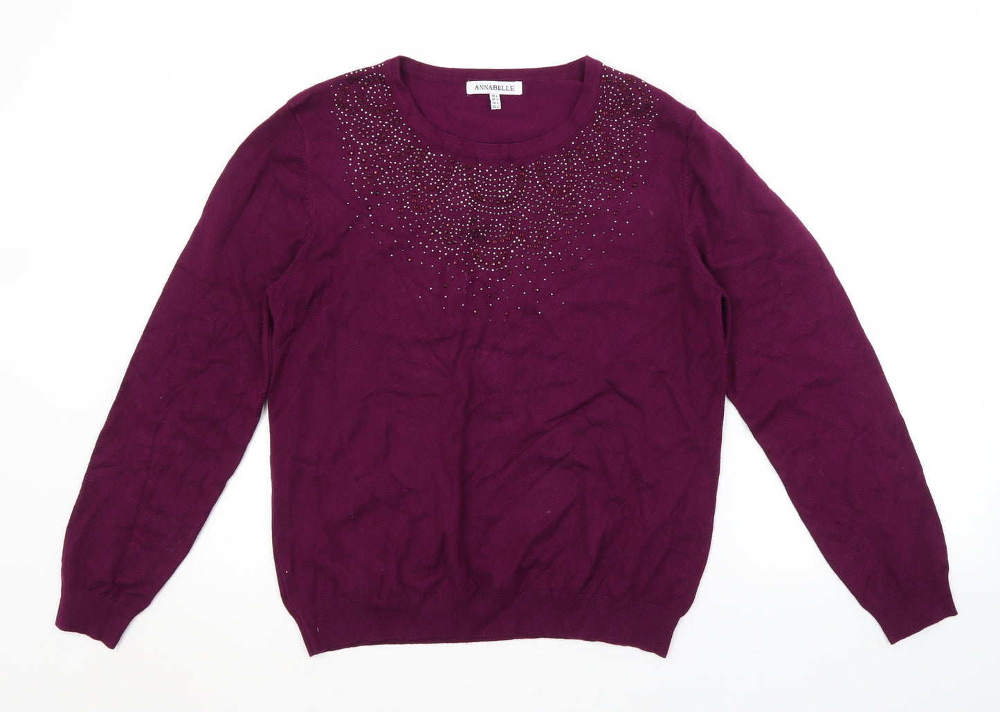 Annabelle Womens Purple   Pullover Jumper Size L