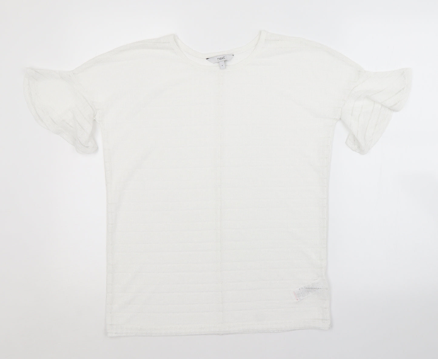 NEXT Womens White Striped  Basic Blouse Size 6