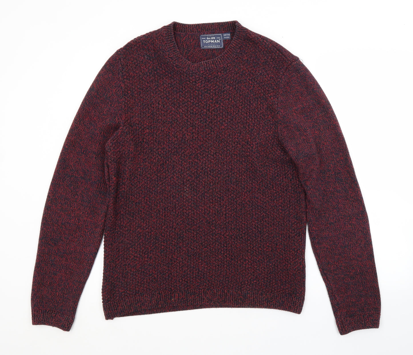Topman Mens Red   Pullover Jumper Size M