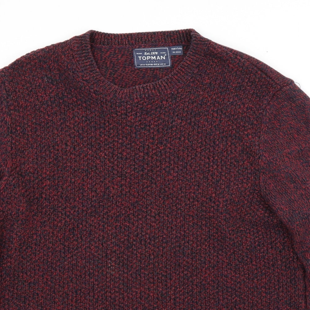 Topman Mens Red   Pullover Jumper Size M