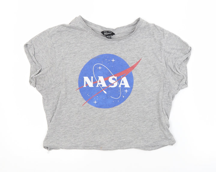 New Look Girls Grey   Cropped T-Shirt Size 12-13 Years  - NASA