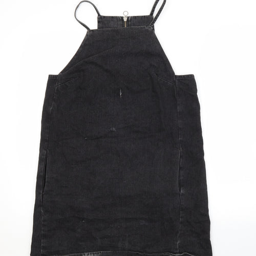 Topshop Womens Grey Herringbone  Pinafore/Dungaree Dress  Size 12