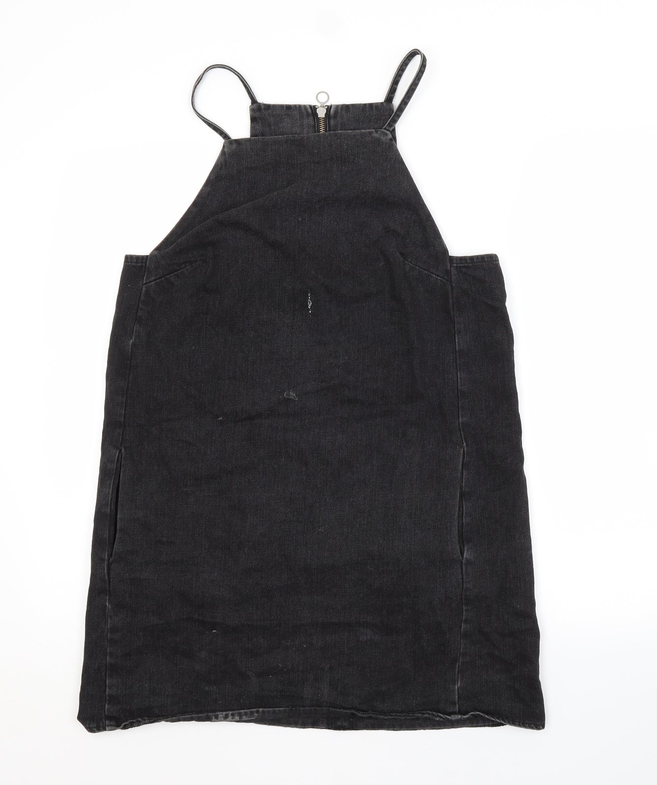 Topshop Womens Grey Herringbone  Pinafore/Dungaree Dress  Size 12