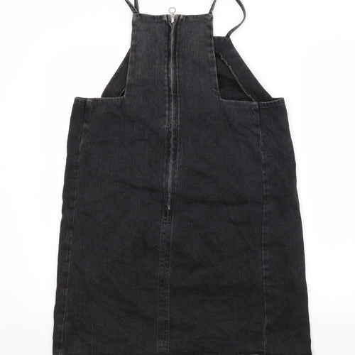 Topshop Womens Grey Herringbone  Pinafore/Dungaree Dress  Size 12
