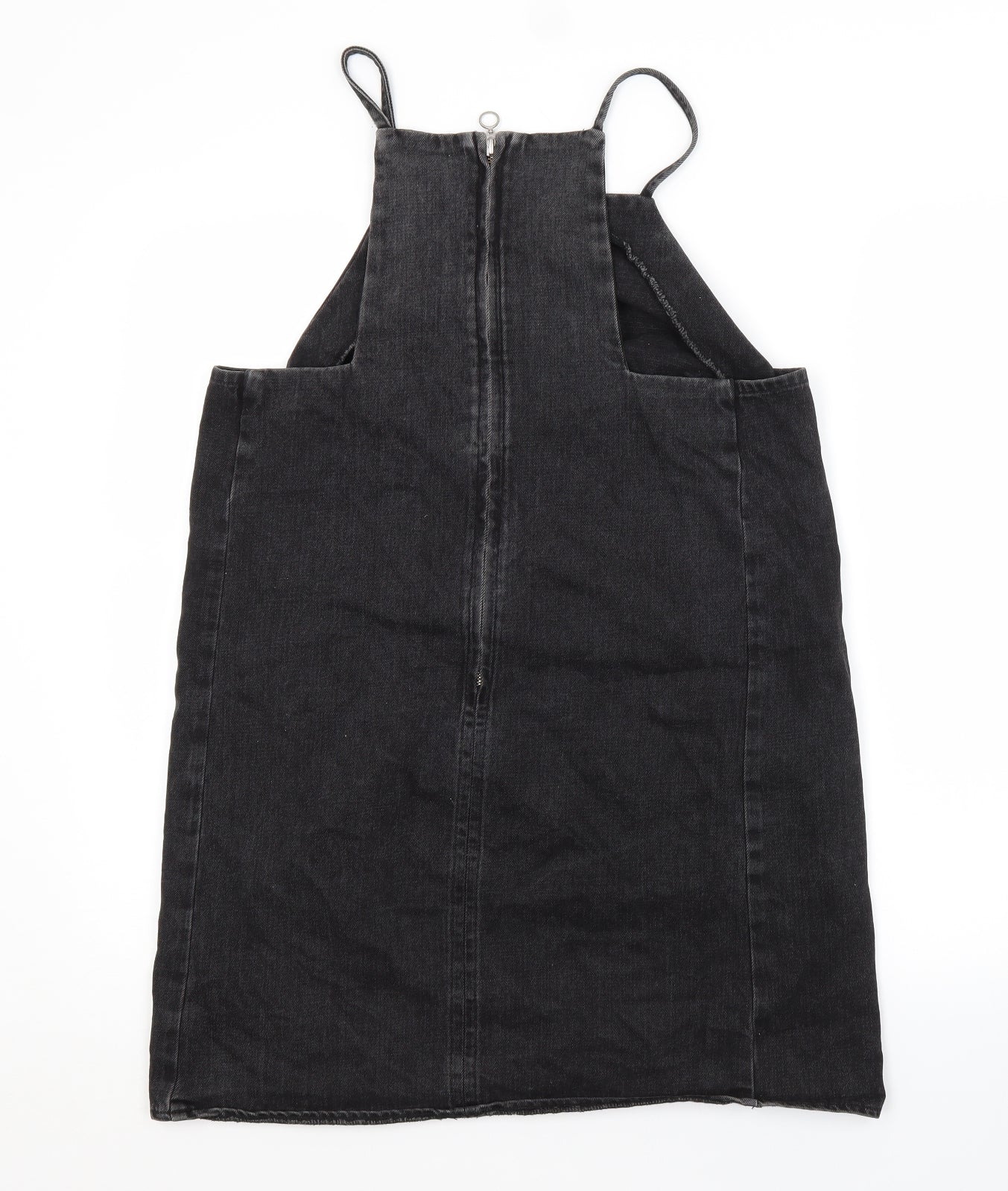 Topshop Womens Grey Herringbone  Pinafore/Dungaree Dress  Size 12
