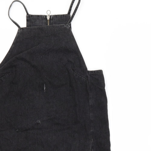 Topshop Womens Grey Herringbone  Pinafore/Dungaree Dress  Size 12