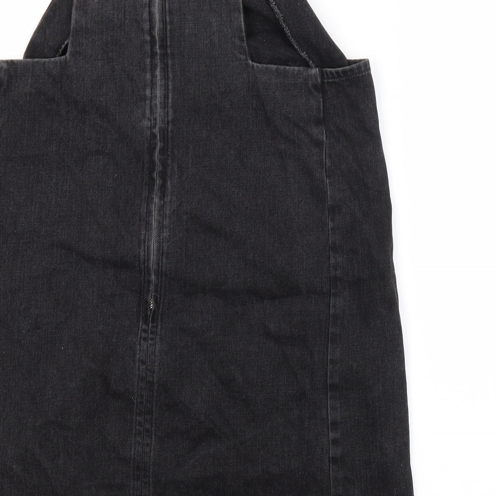 Topshop Womens Grey Herringbone  Pinafore/Dungaree Dress  Size 12