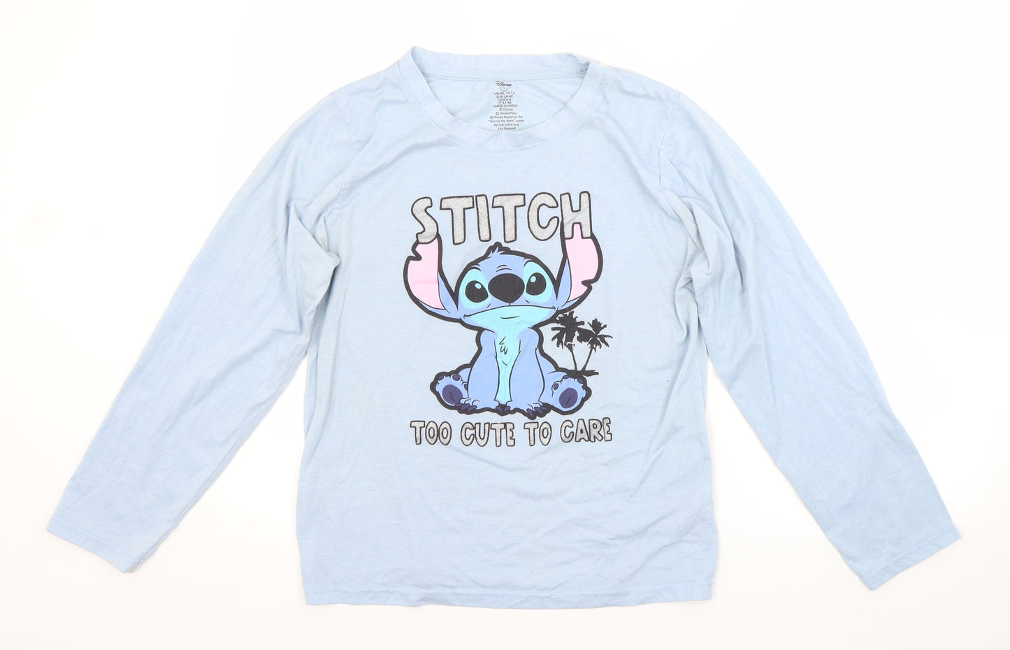 Primark Womens Blue   Basic T-Shirt Size 10  - STITCH DISNEY