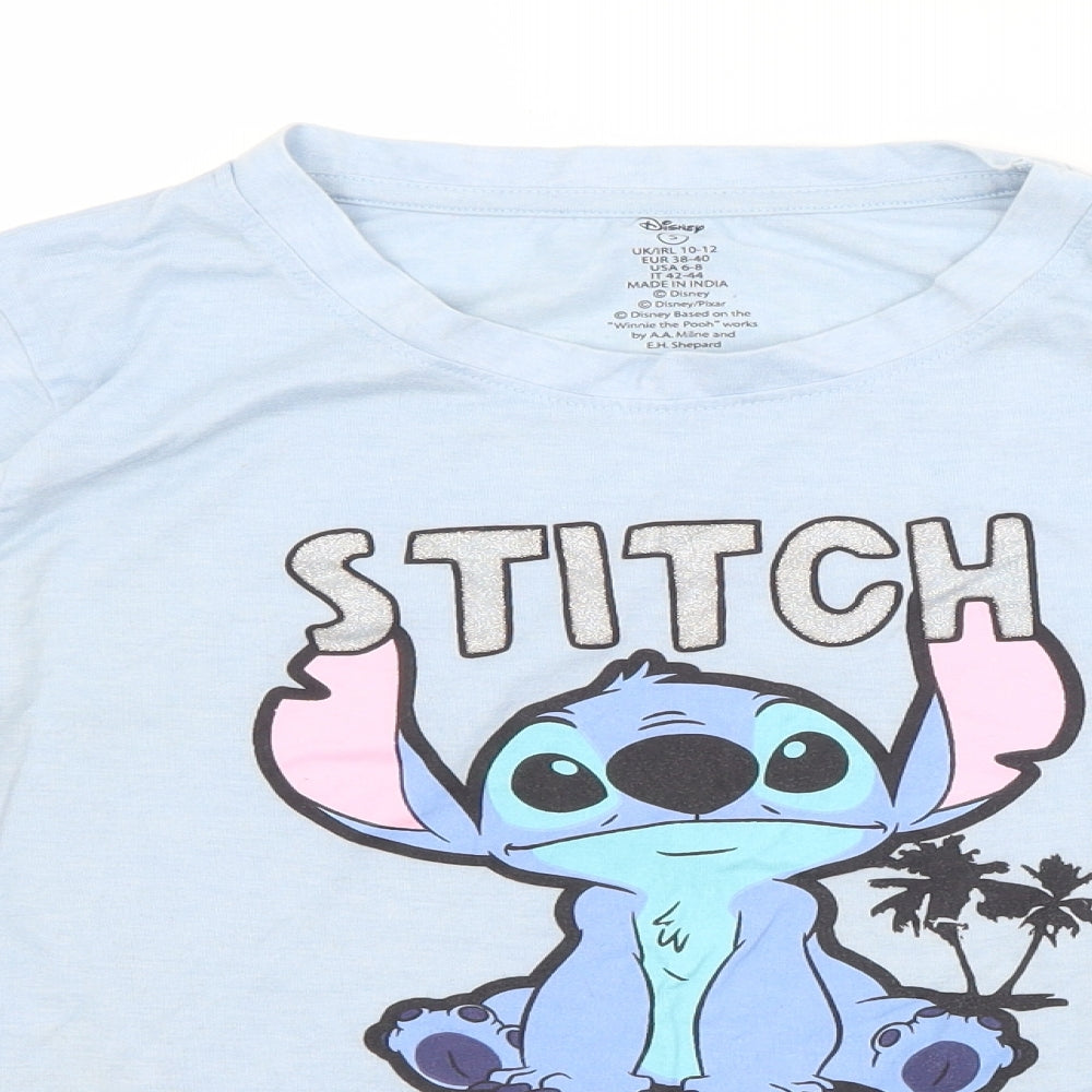 Primark Womens Blue   Basic T-Shirt Size 10  - STITCH DISNEY