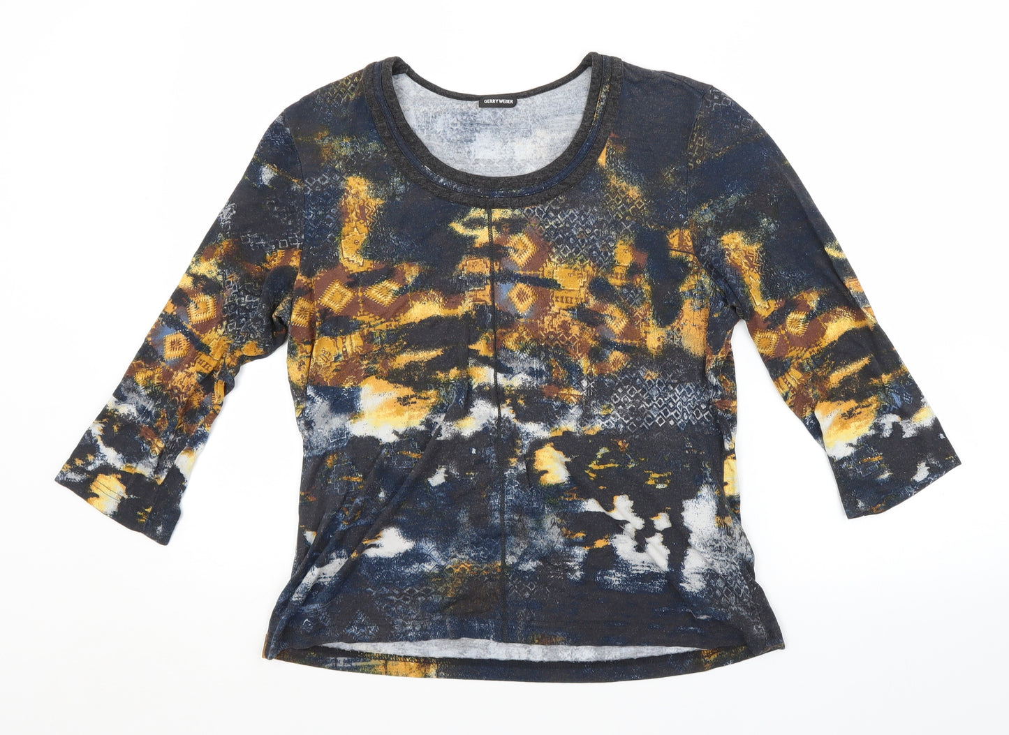 Gerry Weber Womens Multicoloured Argyle/Diamond  Basic T-Shirt Size 14