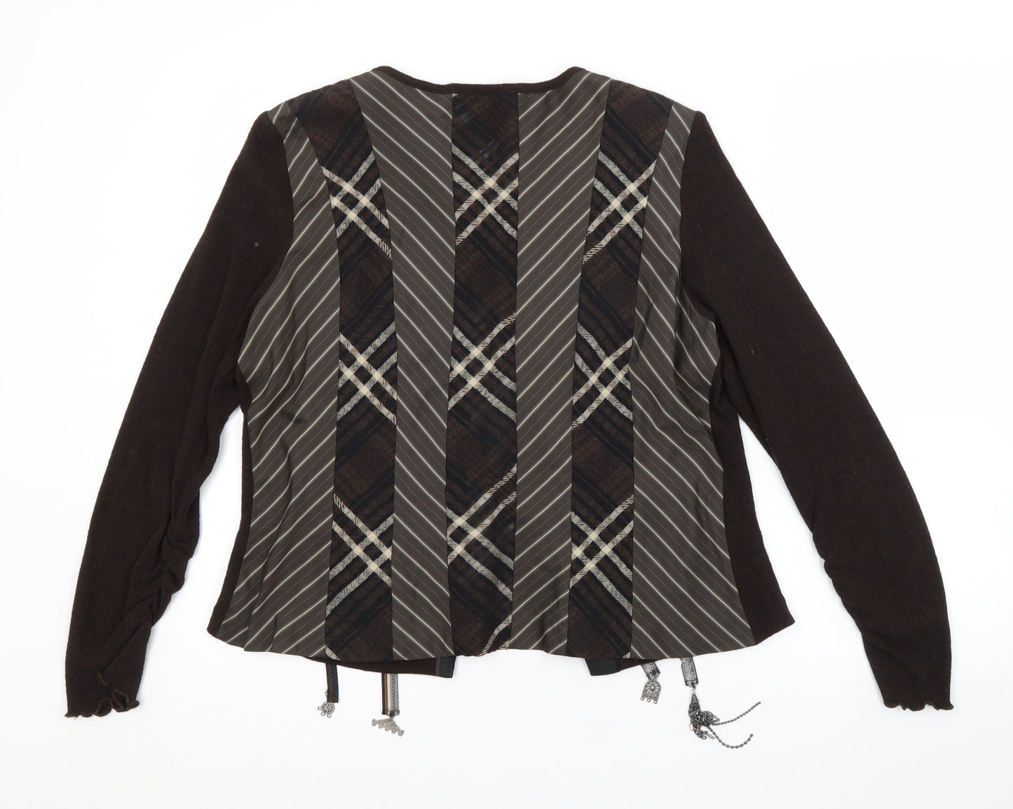 Bleu Blanc Rouge Womens Brown Striped  Cardigan Jumper