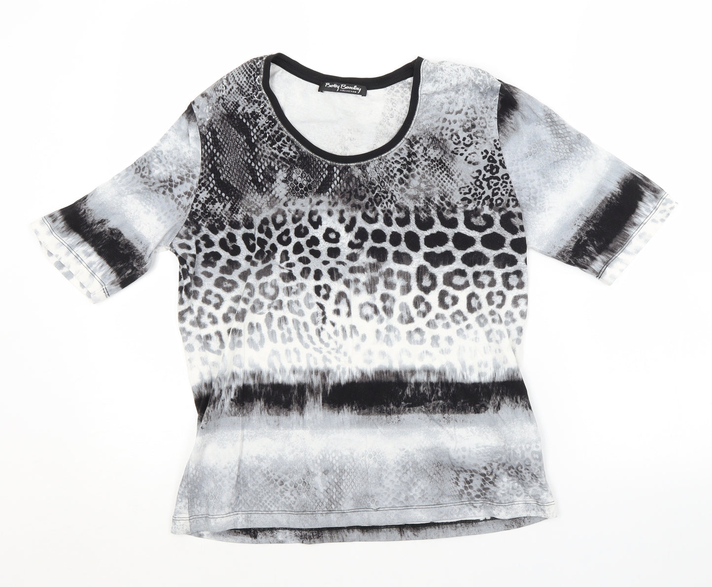 Betty Barclay Womens Grey Animal Print  Basic T-Shirt Size 14