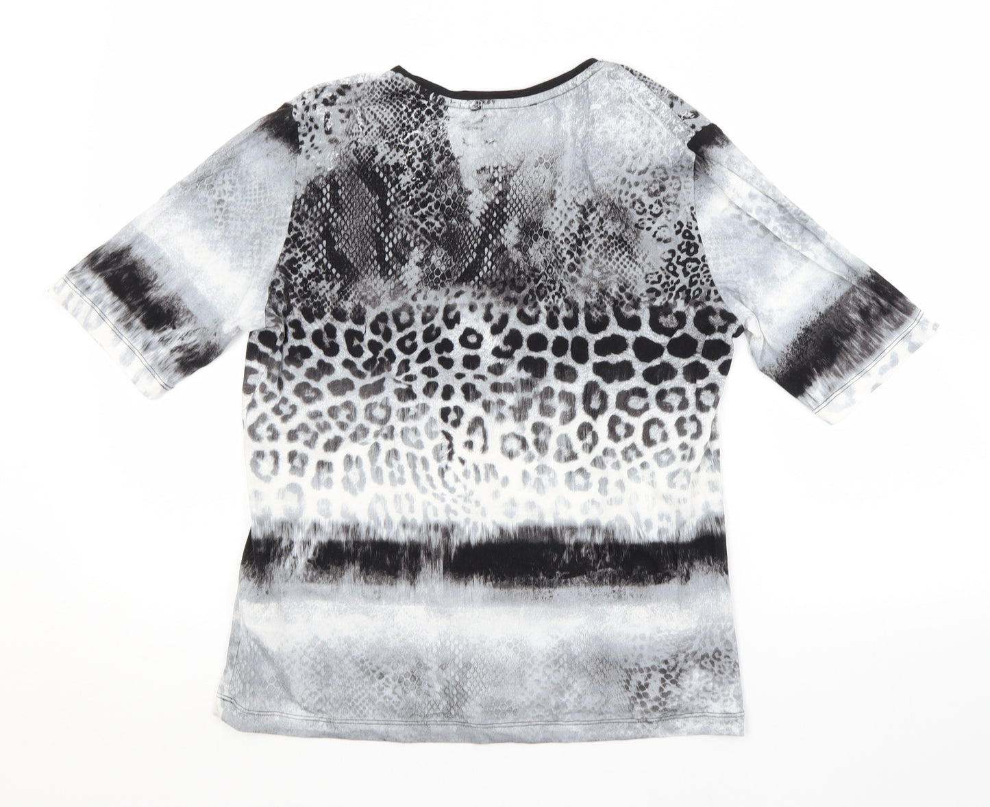 Betty Barclay Womens Grey Animal Print  Basic T-Shirt Size 14