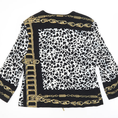 Joseph Ribkoff Womens Multicoloured Animal Print  Basic Blouse Size 12