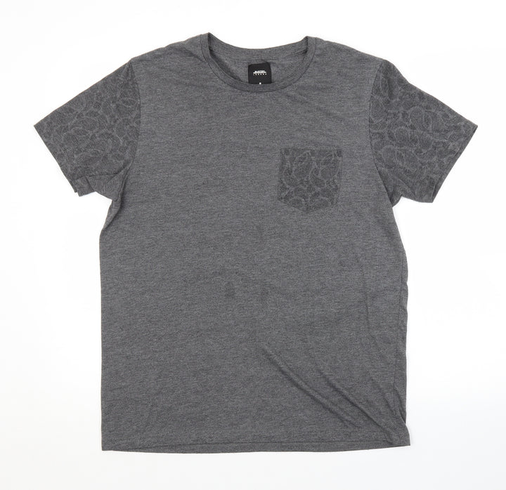Burton Mens Grey Paisley T-Shirt Size M