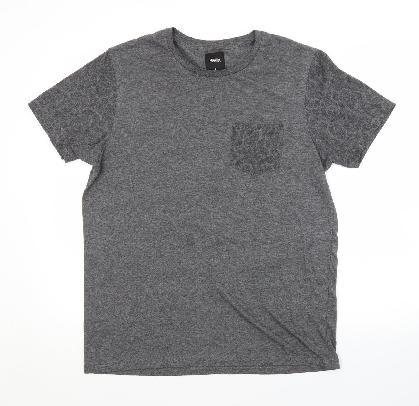 Burton Mens Grey Paisley   T-Shirt Size M
