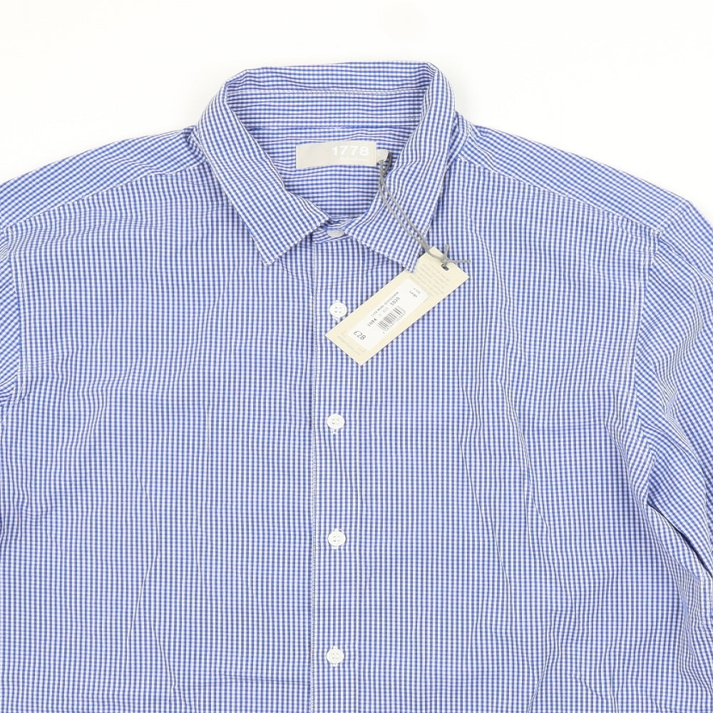 Debenhams Mens Blue Check   Button-Up Size L